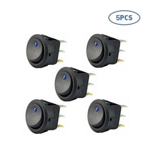 5Pcs 12V Car Van Boat Waterproof ON/OFF Round Rocker Dot LED Light Toggle Switch 5Pcs 12V Car Van Boat Waterproof ON/OFF Round Rocker Dot LED Light Toggle Switch